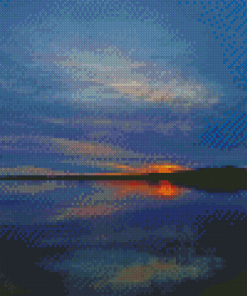 Sunset Over Sebago Lake Maine Diamond Painting