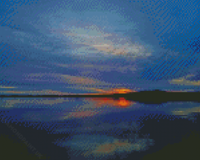 Sunset Over Sebago Lake Maine Diamond Painting