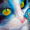 Cat With Butterfly On Nose Diamond Painting