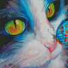 Cat With Butterfly On Nose Diamond Painting