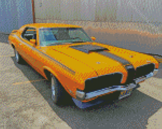 Yellow Mercury Cougar Car Diamond Painting