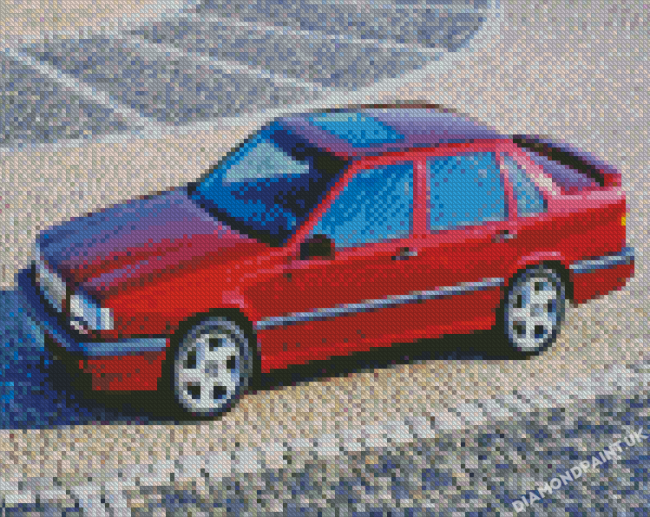 Classic Volvo 850 Red Car Diamond Painting