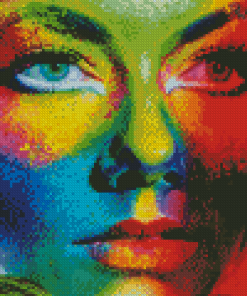 Colorful Face Closeup Diamond Painting