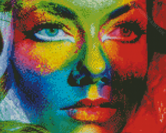 Colorful Face Closeup Diamond Painting