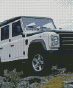 White Land Rover Defender Diamond Painting