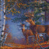 Deer Couple In Forest Diamond Painting