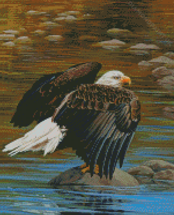 Eagle On The River Art Diamond Painting