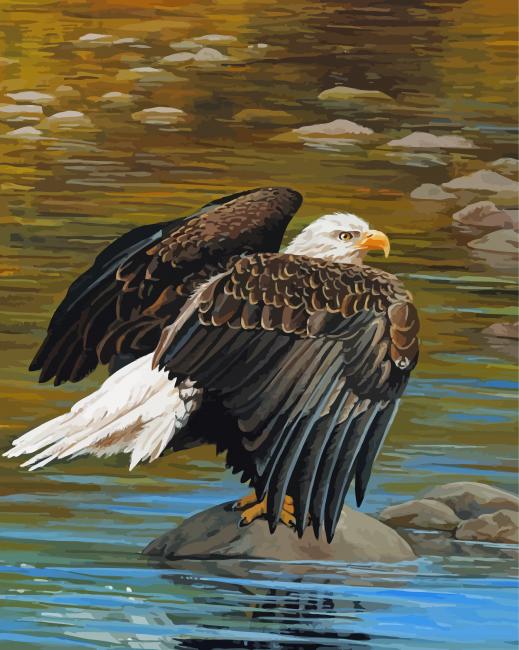Eagle On The River Art Diamond Painting