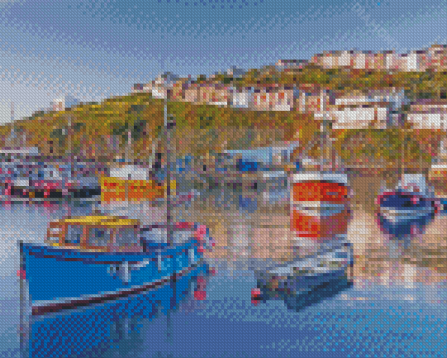 England Cornwall Fishing Boats Diamond Painting