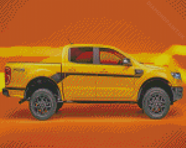 Ford Raptor Yellow Car Diamond Painting