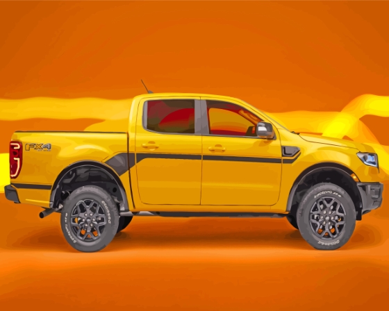 Ford Raptor Yellow Car Diamond Painting