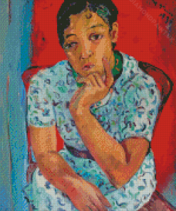 Girl In Print Dress Irma Stern Diamond Painting
