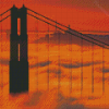 Golden Gate Bridge Silhouette In Fog Diamond Painting