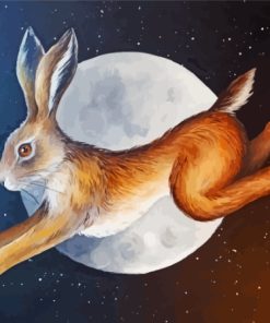Hare With Moon Diamond Painting