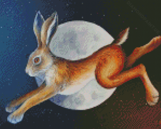 Hare With Moon Diamond Painting