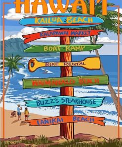 Hawaii Kailua Kona Beach Poster Diamond Painting