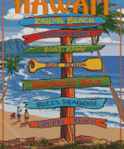 Hawaii Kailua Kona Beach Poster Diamond Painting