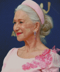 Helen Mirren In Pink Dress Diamond Painting