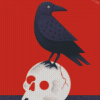 Illustration Crow And Skull Diamond Painting