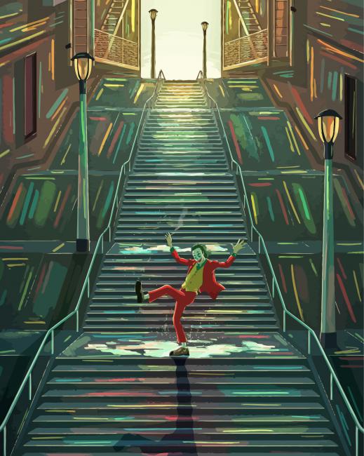Joker Dance On The Stairs Art Diamond Painting