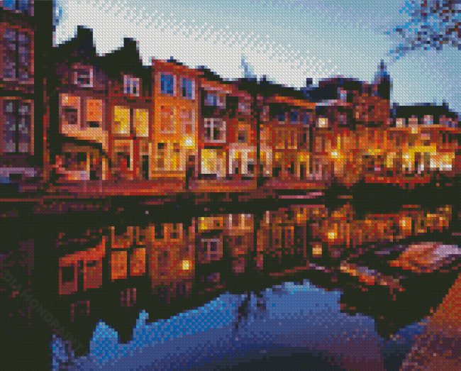 Leiden Netherlands At Night Diamond Painting