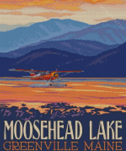 Moosehead Lake Greenville Maine Poster Diamond Painting