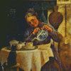Old Woman Pouring From Teapot Diamond Painting