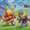 Pikachu Playing Football With Friends Diamond Painting