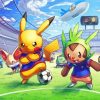 Pikachu Playing Football With Friends Diamond Painting