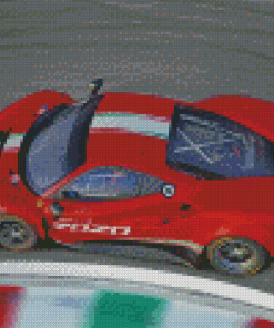 Red Ferrari 488 GT3 Car Diamond Painting