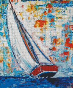 Sailboat Abstract Diamond Painting