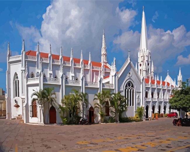 Santhome Cathedral Basilica Chennai Diamond Painting