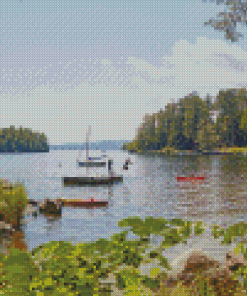 Sebago Lake Maine Landscape Diamond Painting