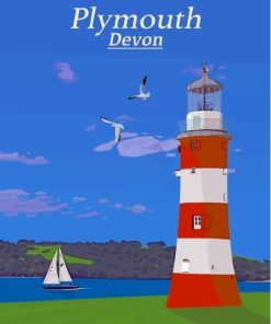 Smeatons Tower Plymouth England Poster Diamond Painting