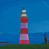 Smeatons Tower Plymouth At Night Diamond Painting