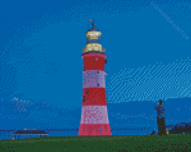 Smeatons Tower Plymouth At Night Diamond Painting