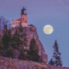 Split Rock Lighthouse In Moonlight Diamond Painting