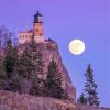 Split Rock Lighthouse In Moonlight Diamond Painting