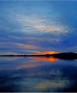 Sunset Over Sebago Lake Maine Diamond Painting