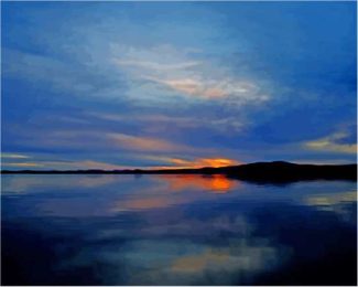 Sunset Over Sebago Lake Maine Diamond Painting
