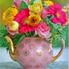 Teapot With Colorful Flowers Diamond Painting
