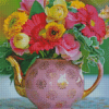 Teapot With Colorful Flowers Diamond Painting