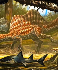 The Spinosaurus Dinosaur Underwater Diamond Painting