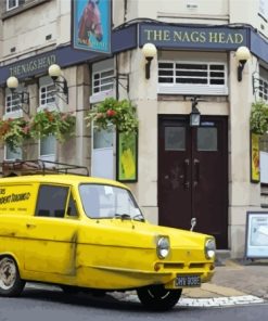 Yellow Robin Reliant Car Diamond Painting