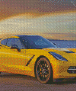 Yellow Corvette Diamond Painting