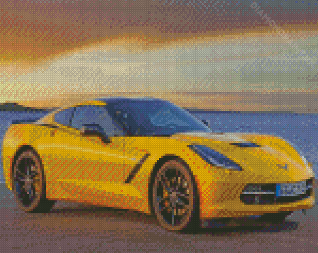 Yellow Corvette Diamond Painting