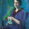 Abstract Lady Knitting Diamond Painting