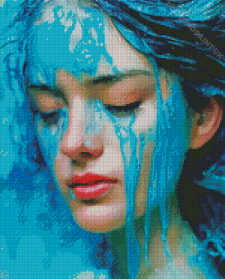 Aesthetic Blue Lady Diamond painting