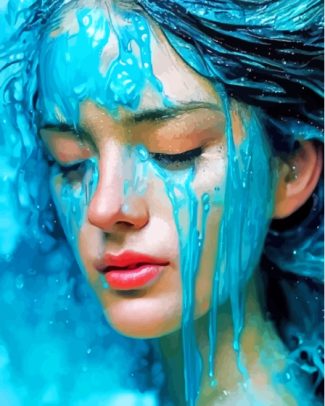 Aesthetic Blue Lady Diamond painting