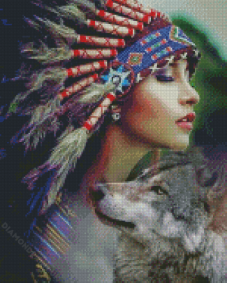 Aesthetic Native Woman Diamond Painting